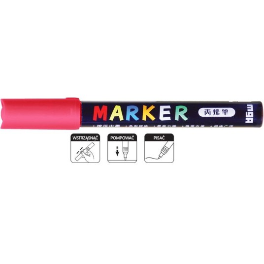 Marker akrylowy 1-2 mm Różana czerwień MG 4174 A'6 -zdjęcie numer 1