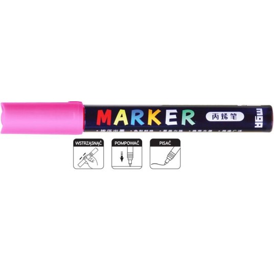 Marker akrylowy 1-2 mm różowy A'6 4112 -zdjęcie numer 1