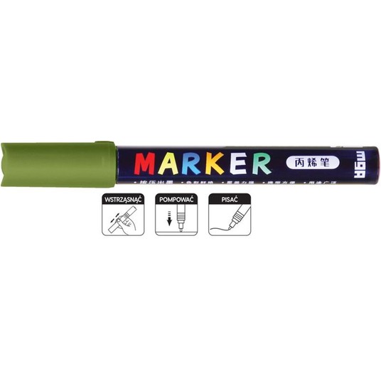 MARKER AKRYLOWY 1-2 MM ZIELONY OLIWKOWY 4087 A'6 -zdjęcie numer 1