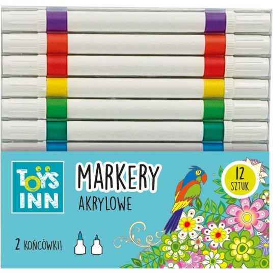 Markery akrylowe - dwie końcówki 12 szt 9162 -zdjęcie numer 1