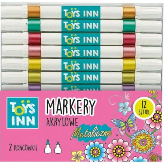 Markery akrylowe metaliczne - 2 końcówki 9155 -zdjęcie numer 1