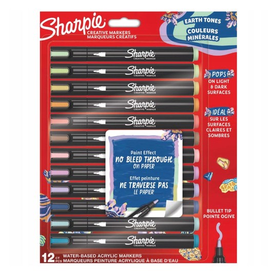 MARKERY SHARPIE NEW AKRYL WODOODPORNE 12KOL. 4219 -zdjęcie numer 1