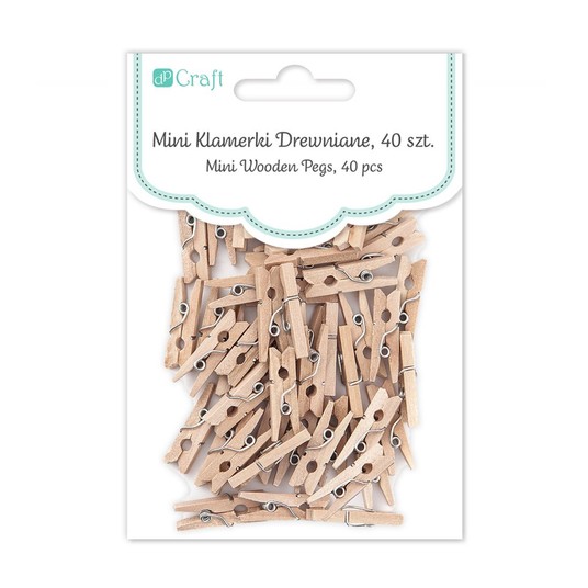 MINI KLAMERKI DREWNIANE 2,5 CM 40 SZT. 4629 -zdjęcie numer 1