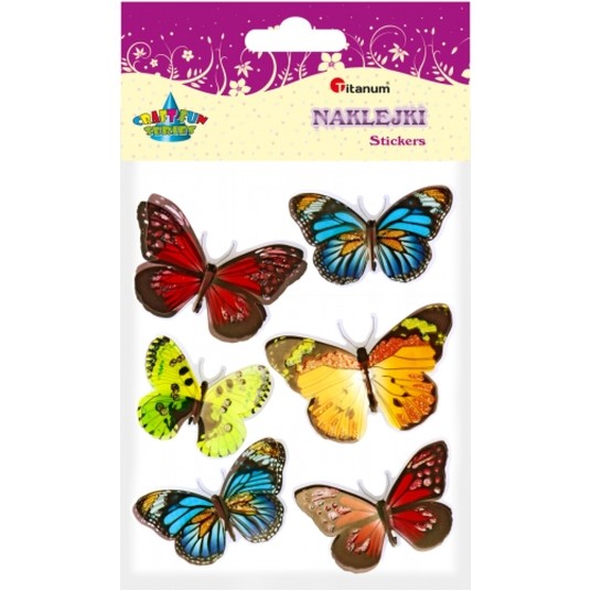 NAKLEJKI 3D MOTYLE 6 SZT. SET2 -zdjęcie numer 1
