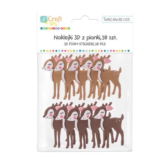 NAKLEJKI 3D Z PIANKI - BAMBI, 10 SZT. -zdjęcie numer 1