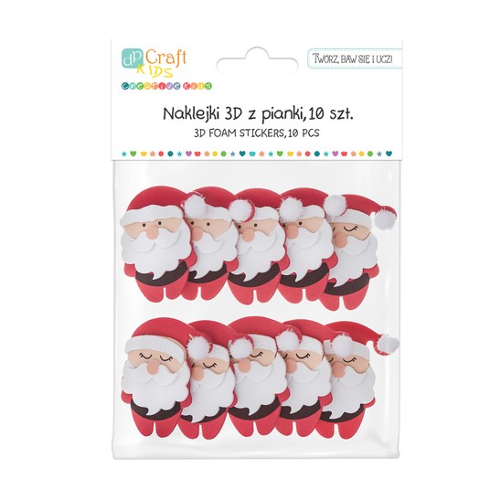 NAKLEJKI 3D Z PIANKI - MIKOŁAJE, 10 SZT.1949 -zdjęcie numer 1
