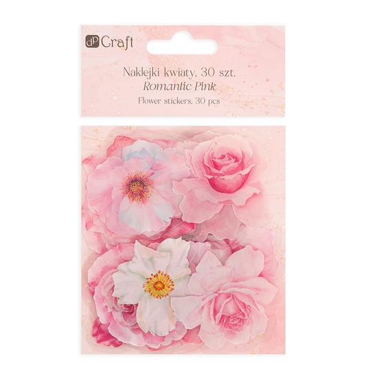 NAKLEJKI PET KWIATY 30 SZT ROMANTIC PINK 5473 -zdjęcie numer 1
