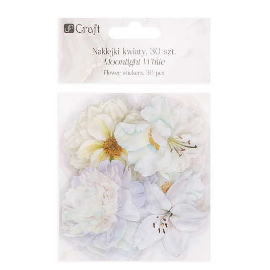NAKLEJKI PET KWIATY 30SZT MOONLIGHT WHITE 5442 -zdjęcie numer 1