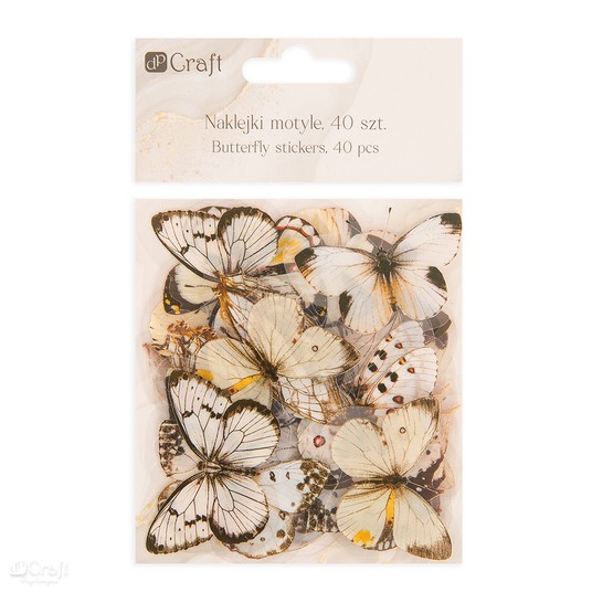 NAKLEJKI PET MOTYLE 40 SZT BLACK&WHITE 4933 -zdjęcie numer 1