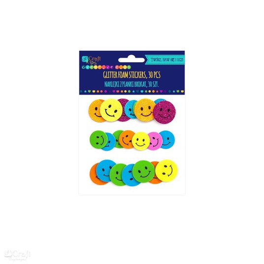 NAKLEJKI Z PIANKI BROKAT - UŚMIECHY 30 SZT. 9260 -zdjęcie numer 1