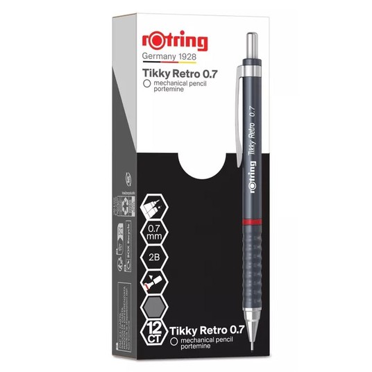 OŁÓWEK TIKKY RETRO GREY (GRAFITOWY) 0.7 MM A'12 -zdjęcie numer 1