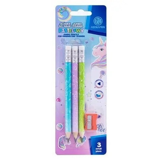 Ołówki grafitowe trójkątne HB jumbo ASTRAKIDS UNIC -zdjęcie numer 1