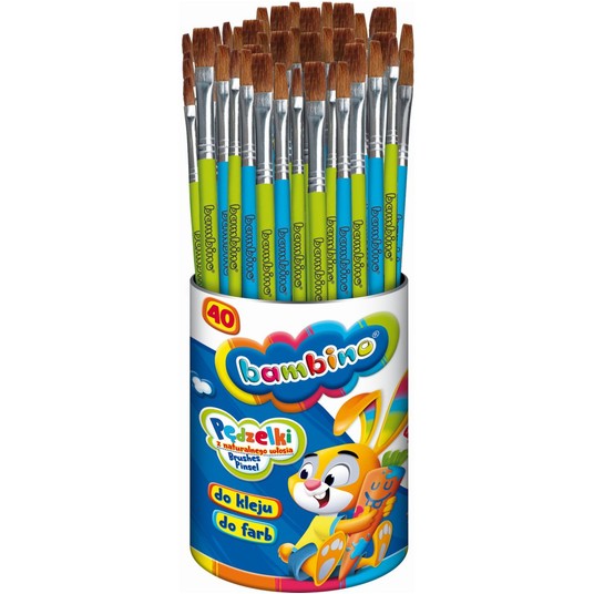 PĘDZELKI DO FARB I KLEJU W KUBKU BAMBINO (40) 2854 -zdjęcie numer 1