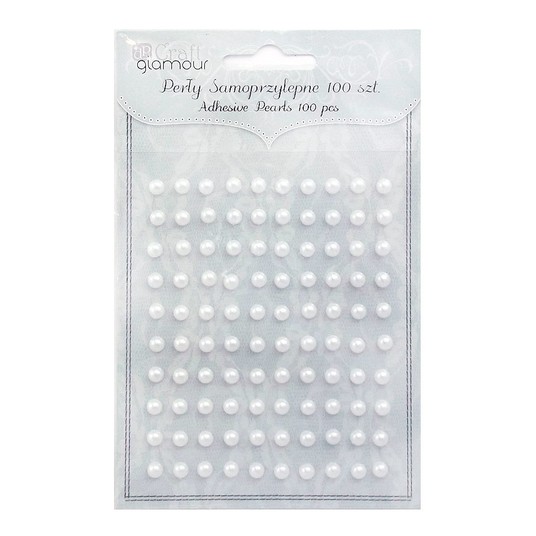 PERŁY SAMOPRZYLEPNE 5 MM, 100 SZT. OFF WHITE 5051 -zdjęcie numer 1