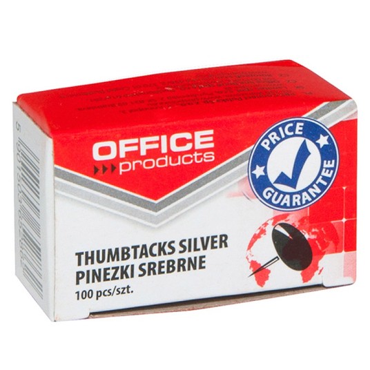 PINEZKI SREBRNE W PUDEŁKU OFFICE (100) A'10 -zdjęcie numer 1