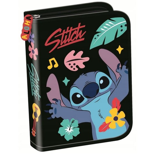 PIÓRNIK DWUKLAPKOWY BEZ WYPOSAŻ STITCH BLACK ALOHA -zdjęcie numer 1