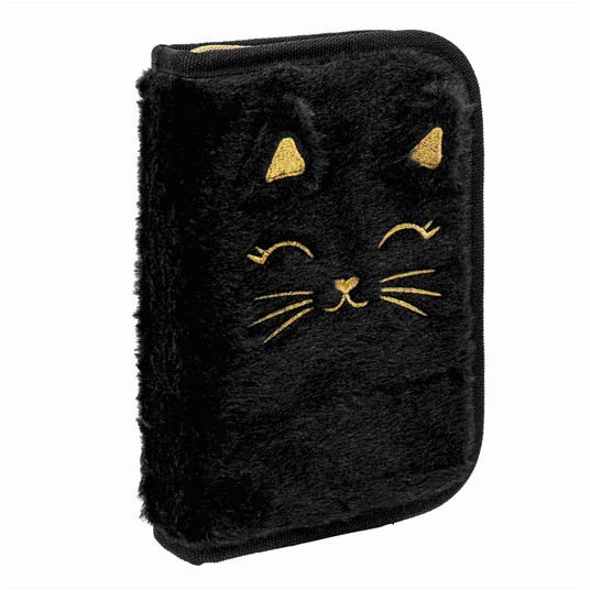 PIÓRNIK JEDNOKLAPK. Z WYPOS.FLUFFY KITTY BLACK2591 -zdjęcie numer 1
