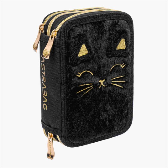Piórnik JUMBO potrójn z wyposaż FLUFFY KITTY BLACK -zdjęcie numer 1