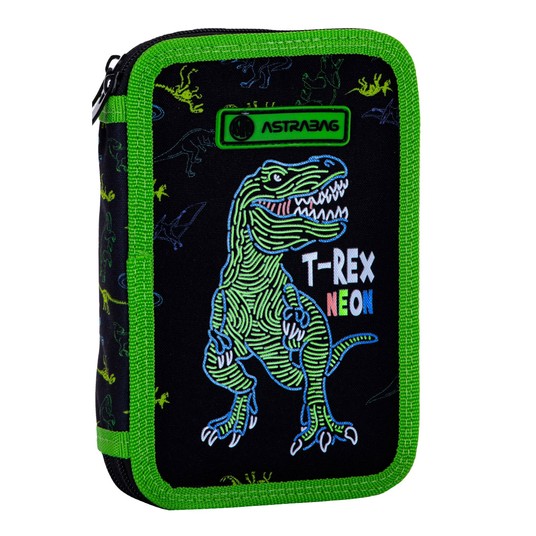 Piórnik podwójny z wyposażeniem ASTRABAG T-REX NE -zdjęcie numer 1