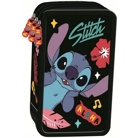 PIÓRNIK POTRÓJNY Z WYPOSAŻENIEM STITCH BLACK ALOHA -zdjęcie numer 1