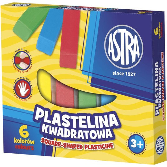 PLASTELINA 6KOL ASTRA KWADRATOWA 83811908 A'10 -zdjęcie numer 1