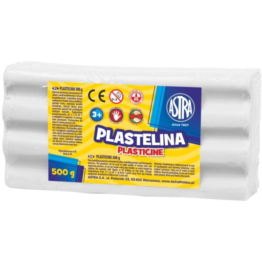 PLASTELINA ASTRA 500G BIAŁA 303117002 -zdjęcie numer 1