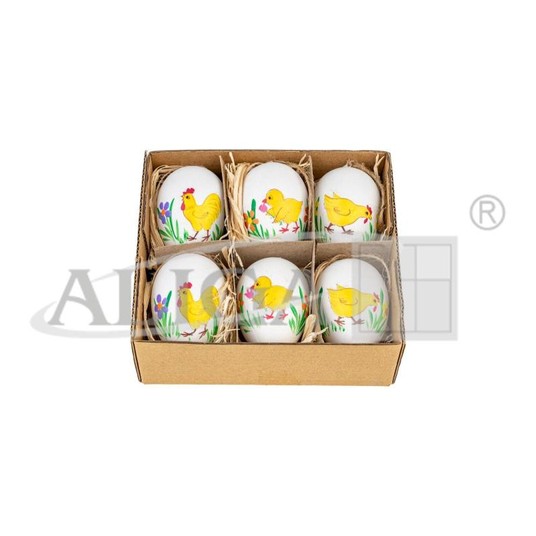 Plastikowe jajka kurze BIAŁE 6CM (6) WPJ-7528 -zdjęcie numer 1
