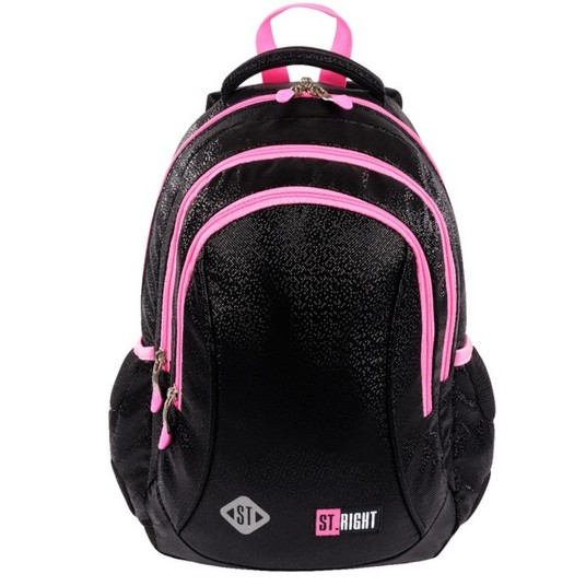 PLECAK 3-KOMOROWY STRIGHT BP-26 BLACK GLITTER 5356 -zdjęcie numer 1