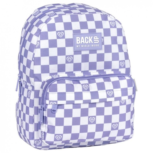 PLECAK BACKUP 6 MODEL SZACHOWNICA FIOLET 29 7366 -zdjęcie numer 1