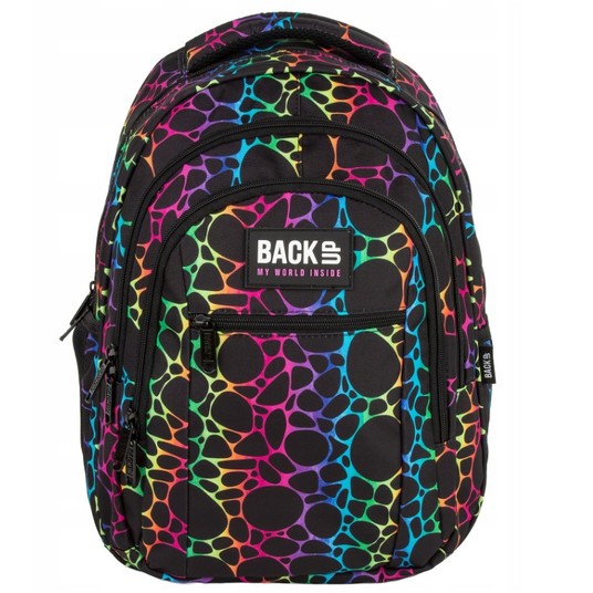 PLECAK BACKUP 7 MODEL O 29 1481 CZARNY FLUO WZORY -zdjęcie numer 1