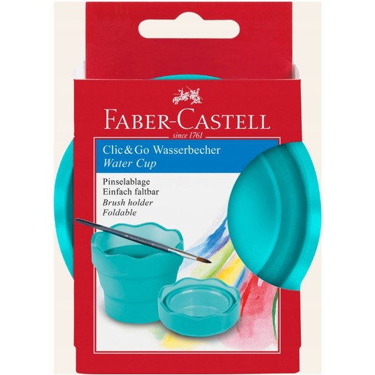 POJEMNIK NA WODĘ CLIC&GO TURKUSOWY FABER-CASTELL -zdjęcie numer 1