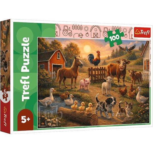 PUZZLE 100 PRZYJACIELE ZE WSI 16609 -zdjęcie numer 1