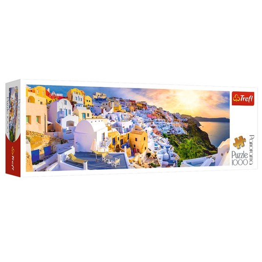 PUZZLE 1000 PANORAMA ZACHÓD NAD SANTORINI 29054 -zdjęcie numer 1