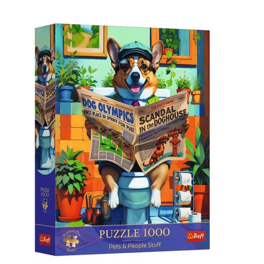 PUZZLE 1000 PREMIUM CORGI W TOALECIE 12140 -zdjęcie numer 1