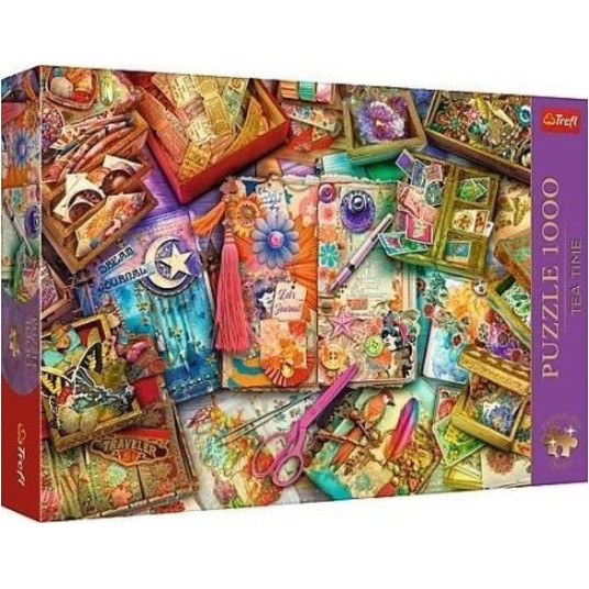PUZZLE 1000 PREMIUM TEA TIME BIURKO DZIENNIKARZA -zdjęcie numer 1