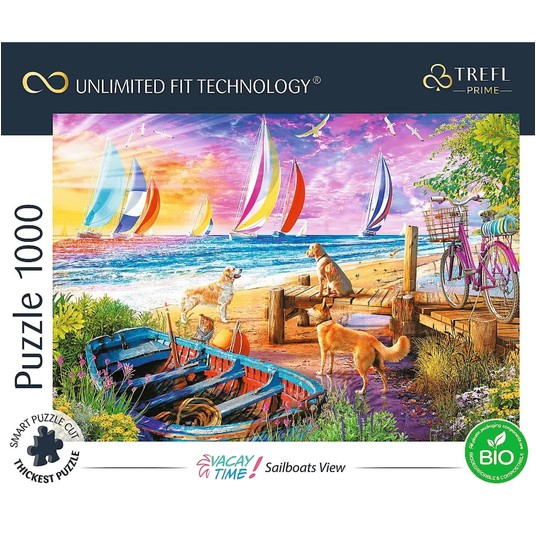 PUZZLE 1000 UFT CZAS WAKACJI: WIDOK ŻAGLÓWEK 10697 -zdjęcie numer 1