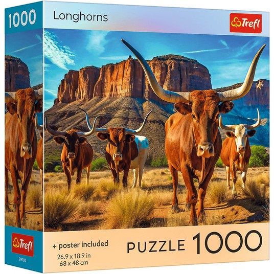 PUZZLE 1000 USA COLLECTION LONGHORNS 99280 -zdjęcie numer 1