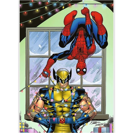 PUZZLE 1000 XMAS PREMIUM SPIDER MAN ŚWIĘTA 12088 -zdjęcie numer 1