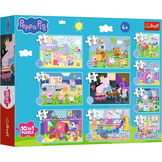 PUZZLE 10W1 ZABAWNY ŚWIAT ŚWINKI PEPPY 96013 -zdjęcie numer 1
