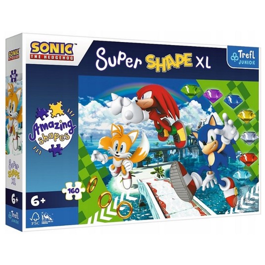 PUZZLE 160 XL SUPER SHAPE WESOŁY SONIC 50038 -zdjęcie numer 1