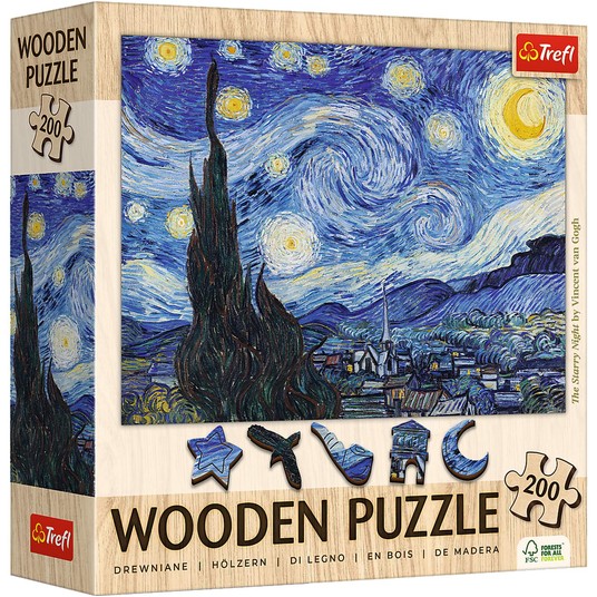 PUZZLE 200 DREWNIANE GWIEŹDZISTA NOC 20248 -zdjęcie numer 1