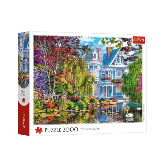 PUZZLE 2000 DOM NAD JEZIOREM 27129 -zdjęcie numer 1