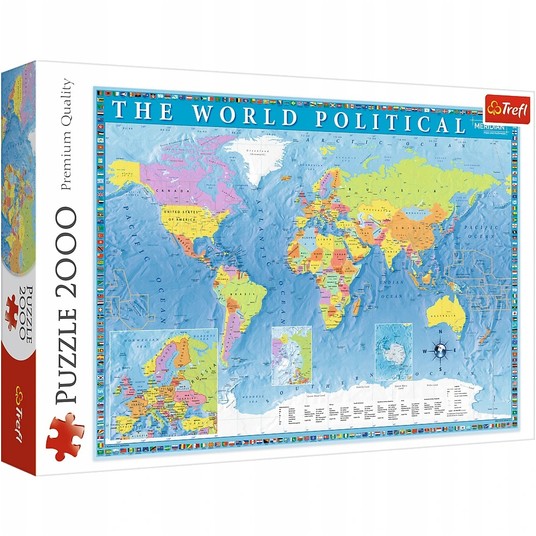 PUZZLE 2000 POLITYCZNA MAPA ŚWIATA 27099 -zdjęcie numer 1