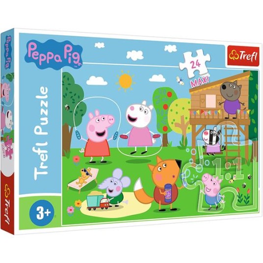 PUZZLE 24 MAXI ZABAWY NA POLANIE PEPPA PIG 14342 -zdjęcie numer 1