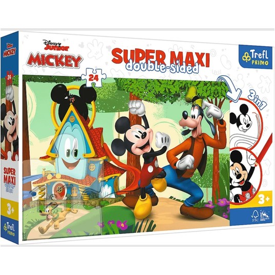 PUZZLE 24 SUPER MAXI WESOŁY DOMEK MICKEY 41012 -zdjęcie numer 1