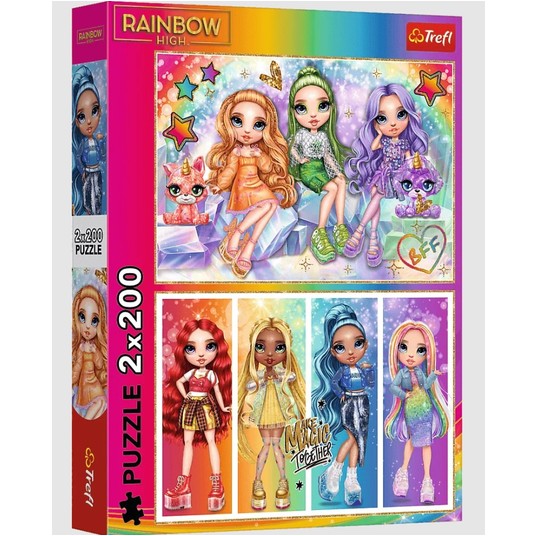 PUZZLE 2X200 TĘCZOWE LALKI RAINBOW HIGH 13335 -zdjęcie numer 1