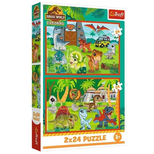 PUZZLE 2X24 MAŁE DINOZAURY 34437 -zdjęcie numer 1