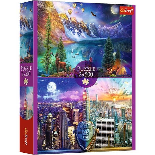 PUZZLE 2X500 WYCIECZKA PO AMERYCE 37500 -zdjęcie numer 1