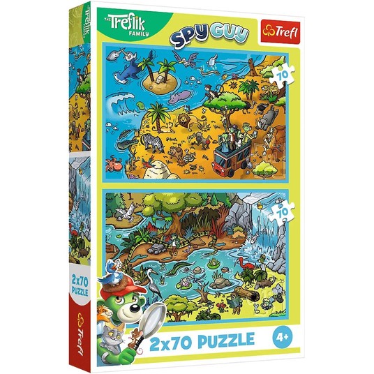 PUZZLE 2X70 TREFLIKI W KRAINIE ZWIERZĄT 34445 -zdjęcie numer 1