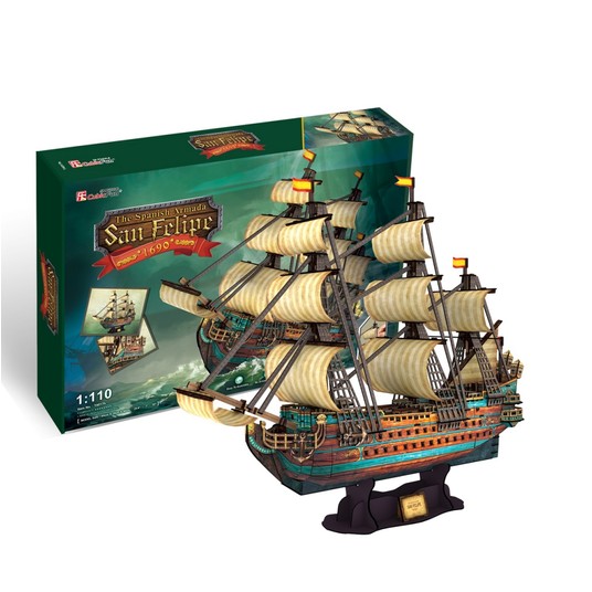 PUZZLE 3D ŻAGLOWIEC THE SPANISH ARMADA-SAN FELIPE -zdjęcie numer 1